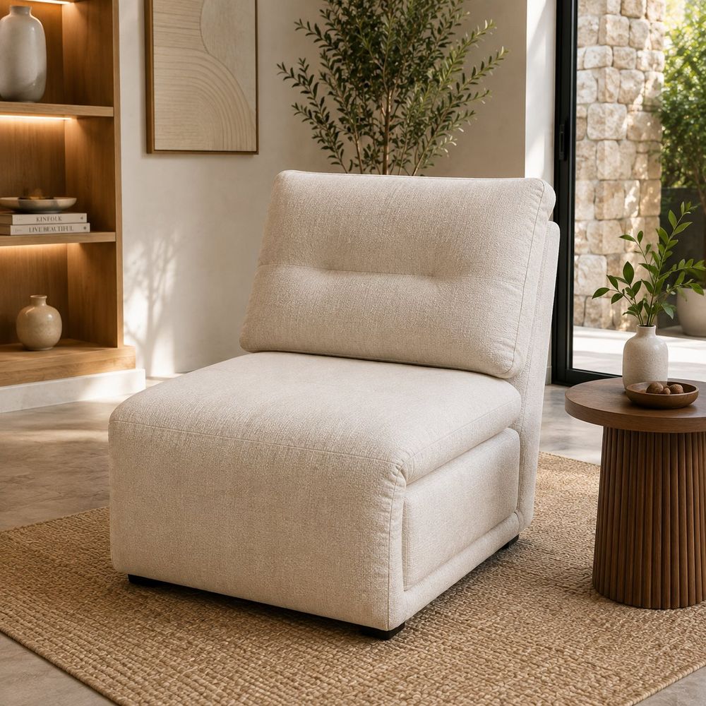 Poltrona modular creme sem braços