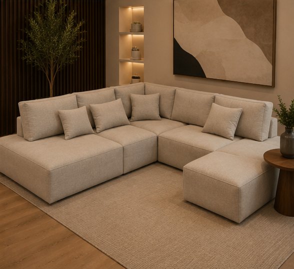 Sofá modular em U com chaise